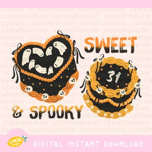 Zoete en griezelige Halloween-clipartbundel: retro snoep, png (digitale download)