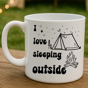 Taza térmica de camping: diseño de tienda de campaña Vanlife, taza de acero para café