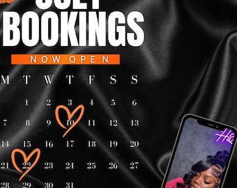 BOOKINGS OPEN TEMPLATE canva design