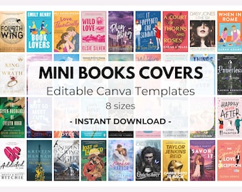 Plantillas editables para portadas de minilibros: pegatinas imprimibles para diario (Canva, descarga digital)