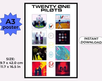 Twenty One Pilots Discography Art Print | Band Album Covers (Digital Download)