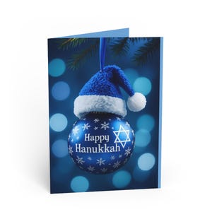 Hanukkah Greeting Cards, Jewish Holiday Stationery, Religious Celebration Note Cards, Festive Winter Seasonal Invitations, Happy Hanukkah