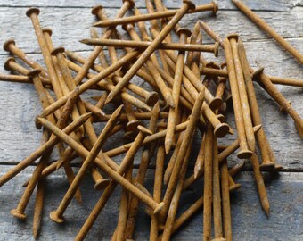 37 Antique 3\u201d nails vintage nails reclaimed square nails salvaged 12 pound