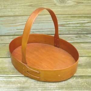 Handcrafted Two Finger Shaker Basket-Vintage Cherry Wood