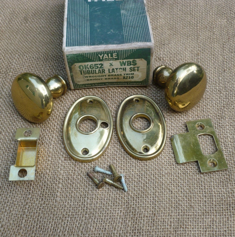 Vintage Door Lock Set Yale Lock Parts Brass Lock Set Etsy