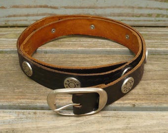 Vintage Men's Leather Belt-Sportsman's Theme