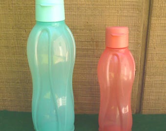 2 Vintage Tupperware Water Bottles - 16 & 34 Ounces