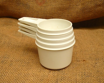 Vintage TUPPERWARE Measuring Cups-Set of 4-Almond Tupperware