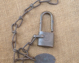 Vintage US STEEL Boiler Shop Padlock-Non Locking