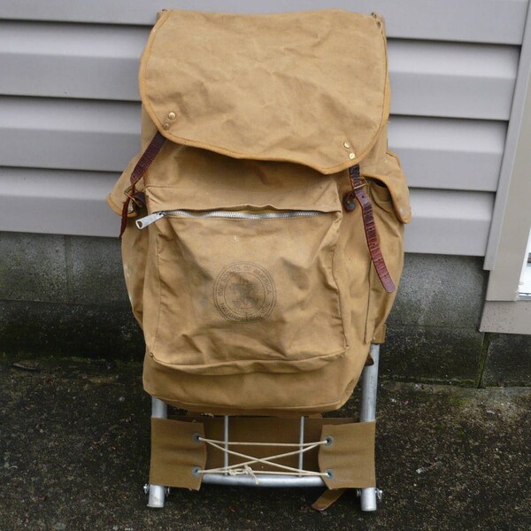 Boy Scouts of America Canvas Cruiser Back Pack Vintage Mid 1960's Camping Gear