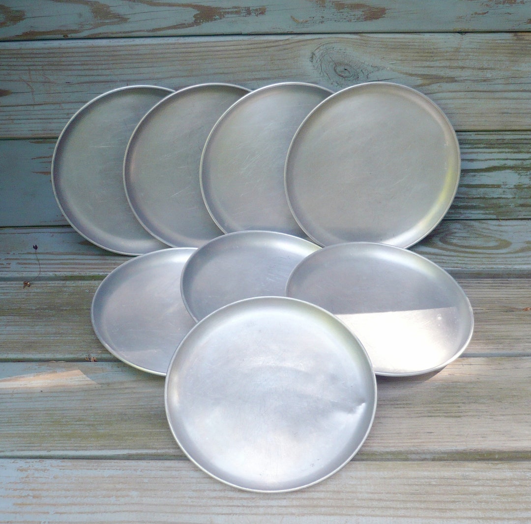 Vintage Aluminum Dinner Platesset of 8 Camping Plates Etsy