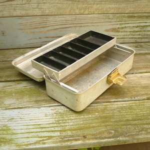 antique metal square tackle boxes Box Mint Green Vintage Tackle Box - Etsy
