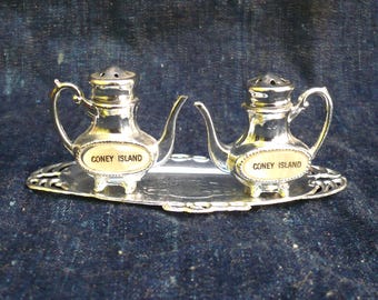Vintage CONEY ISLAND Souvenir Salt and Pepper Shakers