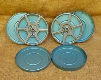 2 Vintage 8mm Film Cans and Reels + Empty Can