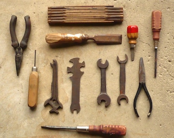 12 Vintage Hand Tools-Well Used Condition