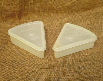 2 Vintage Tupperware Pie Slice Keepers