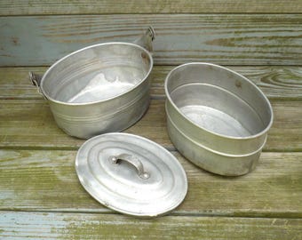 Vintage Aluminum Workman's Lunch Pail