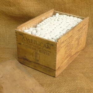 Vintage Kroma White No. 53 Chalk Box With Chalk
