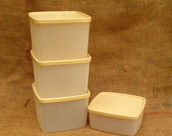 4 Tupperware Square Round Containers-311 & 312