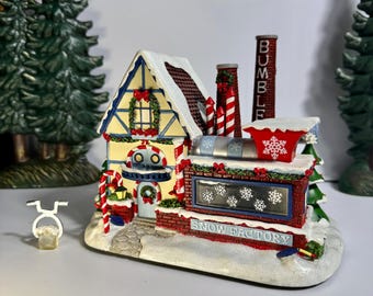 Snow Factory Christmas Village Building, 2005 Rudolph’s Christmas Town, Vintage Hawthorne Snow Village