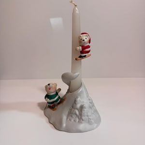 Ski Land Candle Holder, Vintage House of Lloyd Christmas Around the World