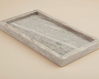 Rectangular Marble Tray |  Stone Decorative Tray, Minimal Bathroom Vanity, Modern Home Decor