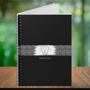 Zahnbezogene Notizen Spiralblock | Zahn-Themen für Hygieniker, Studenten & Zahnärzte | Zahnmedizin Schule Geschenkidee | Minimalistisches Kawaii Tooth Notizbuch