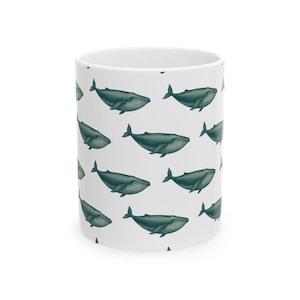 Whale Ceramic Mug | Ocean Lover Gift, Beach House Decor, Unique Gift for Whale Enthusiasts, Cute Drinkware, Marine Life Coffee Cup