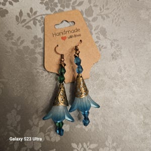 Turquoise tulip earrings
