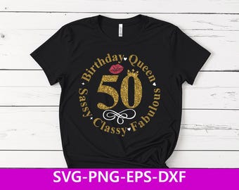 Arquivo SVG para Rainha do 50º Aniversário – Design ousado, elegante e marcante (Download Digital)
