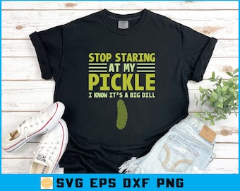 Funny Pickle SVG Design: Stop Staring Humor Clipart (Digital Download)