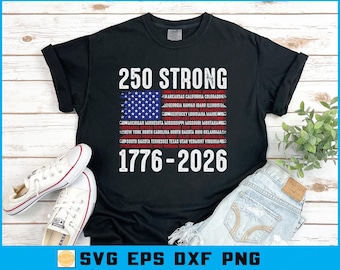 SVG del 250.º Día de la Independencia: Aniversario Patriótico de EE. UU. (Descarga digital)