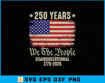 250 jaar Amerikaanse vlag SVG-png-bestand | Digitale download 250e verjaardag 2026 VS Onafhankelijkheidsdag