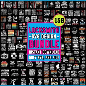 Locksmith SVG Design Bundle, Father's Day, Cricut, Silhouette (SVG PNG Files)