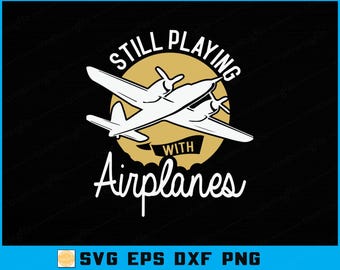 Todavía jugando con aviones SVG: Diseño de piloto de avión RC (Archivo de corte digital)