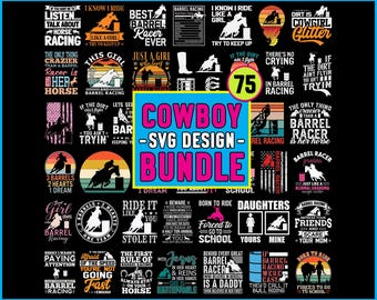 Cowboy SVG Bundle, Western SVG Designs, Country Rodeo Cutting Files for Cricut & Silhouette