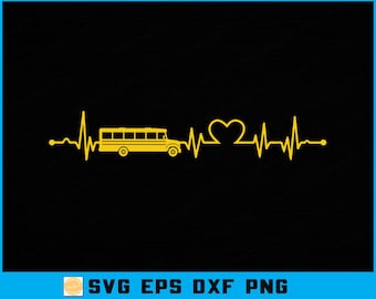 Funny School Bus Driver SVG: Love Heartbeat Design (Digital Download for Cricut & Sublimation