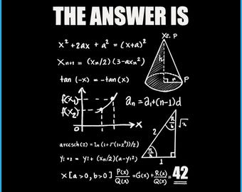 42 Funny Science Quote PNG, The Answer to Life Digital Download