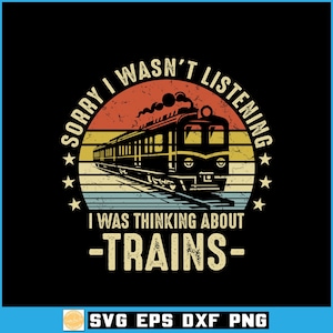 Funny Vintage Train SVG, Retro Sunset Steam Locomotive, Train Lover Gift (Digital Download)