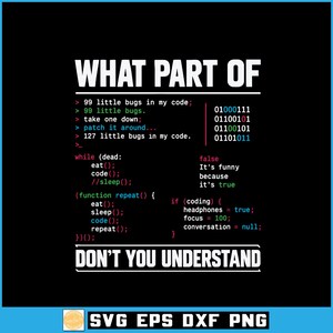 Que parte de "Você não entendeu?" SVG, Download digital engraçado de ciência da computação