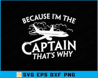 Divertido capitán piloto SVG, diseño de avión de aerolínea (archivo digital)