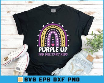 Purple Up For Military Kids SVG: Projekt podnoszący świadomość dzieci w wojsku (pobranie cyfrowe)
