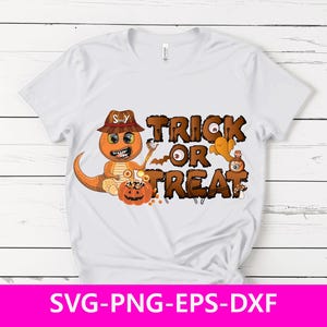 Trick or Treat SVG PNG, Halloween SVG Cut File, Spooky Season Clipart, Cricut Silhouette Shirt Design, Halloween Digital Download