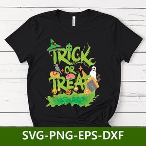 Trick or Treat SVG, Halloween PNG File, Spooky Season SVG for Cricut & Silhouette, Halloween Shirt Design, Digital Halloween Clipart