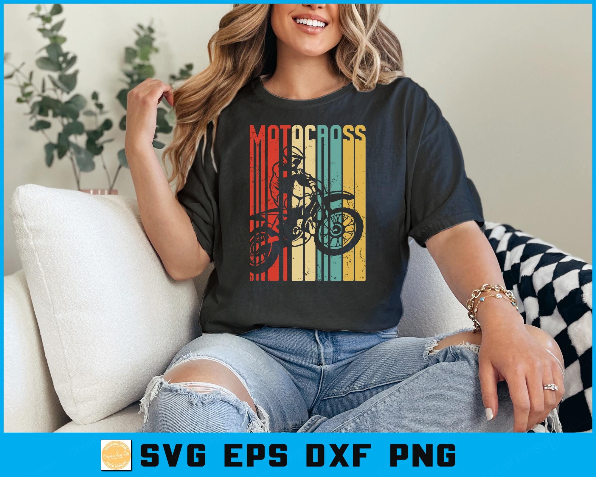 Grasstrack Rider Svg Vintage Motocross Rider SVG: Retro Dirt Bike Cut File (digital Download ...