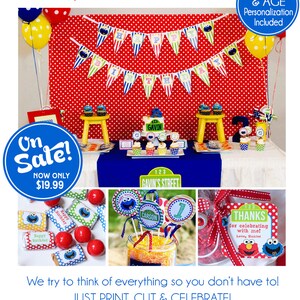 Cookie Monster 1st Birthday Sesame Street Birthday Etsy