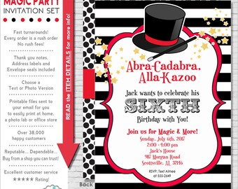 magic party invite etsy