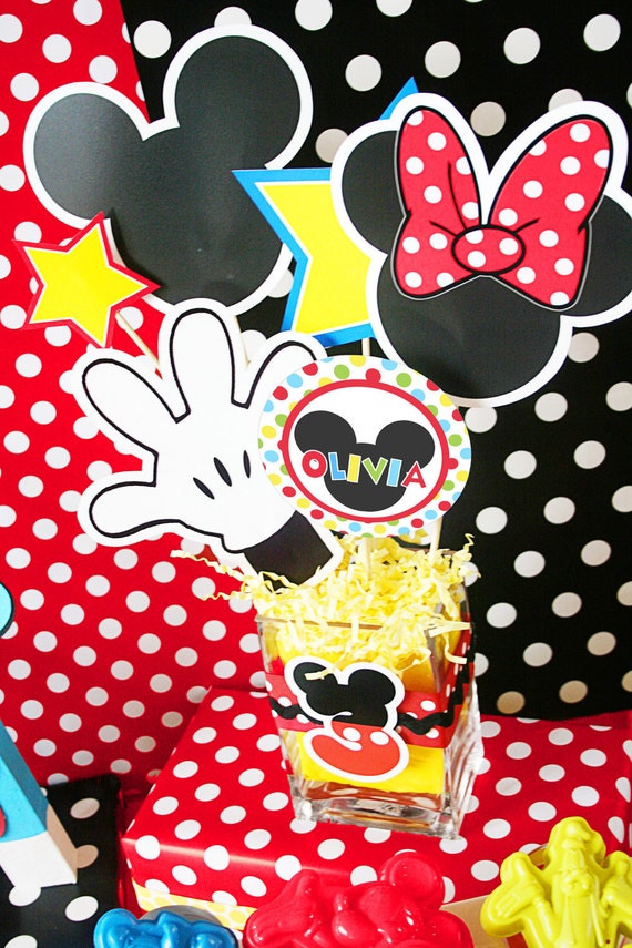 Mickey Mouse Birthday Centerpiece Mickey Mouse Party Decoration