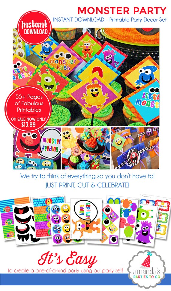 Monster Birthday Monster Party Little Monster Party Monster