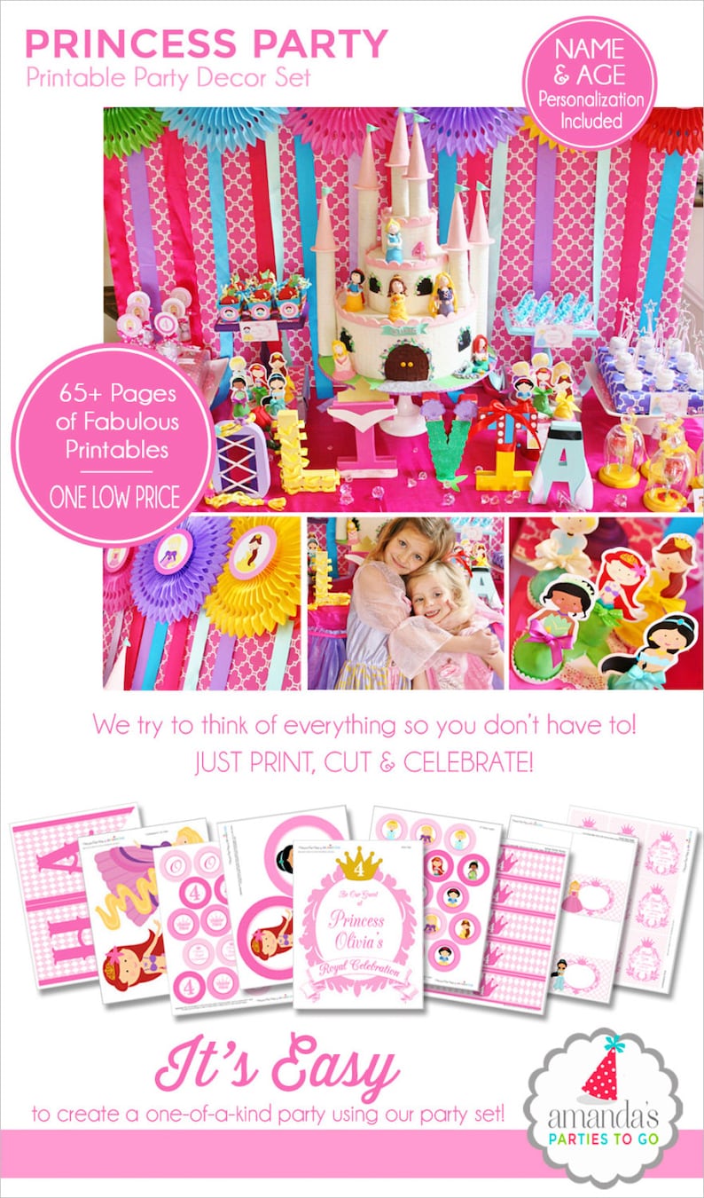 Princess Bash Printable, Princess Birthday, Princess Bash Decorations, Cinderella, Belle, Ariel, Rapunzel, Amandas Functions Toward Transfer image regarding Princess Party Printable named Princess Bash Printable, Princess Birthday, Princess Get together Decorations, Cinderella, Belle, Ariel, Rapunzel, Amandas Functions Toward Move